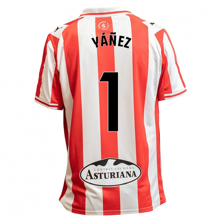 Danxen Hombre Camiseta Rubén Yáñez #1 Blanco Rojo 1ª Equipación 2025/26 La Camisa