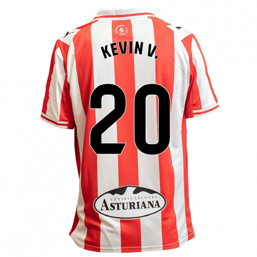 Danxen Hombre Camiseta Kevin Vázquez #20 Blanco Rojo 1ª Equipación 2025/26 La Camisa