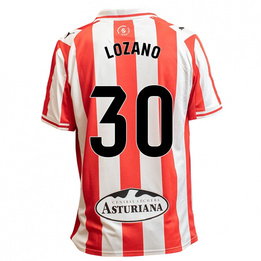 Danxen Hombre Camiseta Álex Lozano #30 Blanco Rojo 1ª Equipación 2025/26 La Camisa
