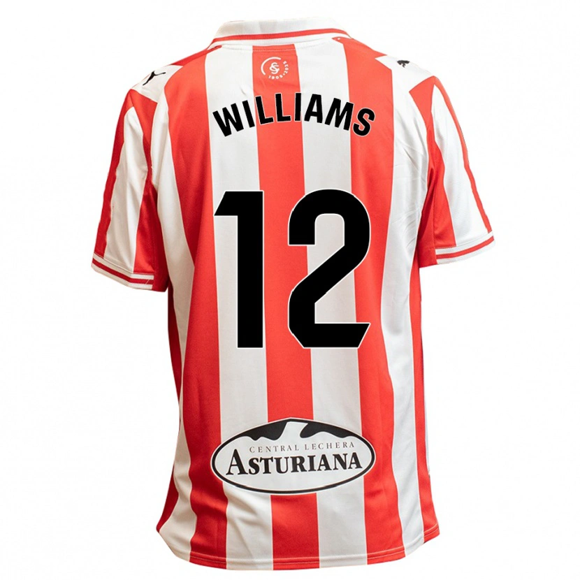 Danxen Hombre Camiseta Aaron Williams #12 Blanco Rojo 1ª Equipación 2025/26 La Camisa