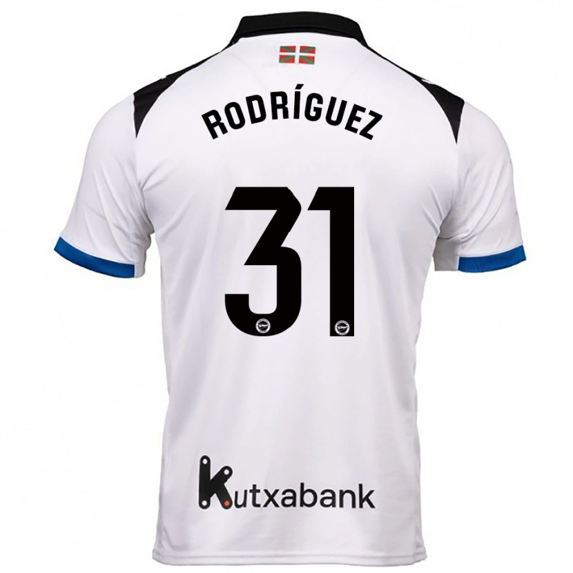 Danxen Hombre Camiseta Adrián Rodríguez #31 Blanco Azul 2ª Equipación 2025/26 La Camisa