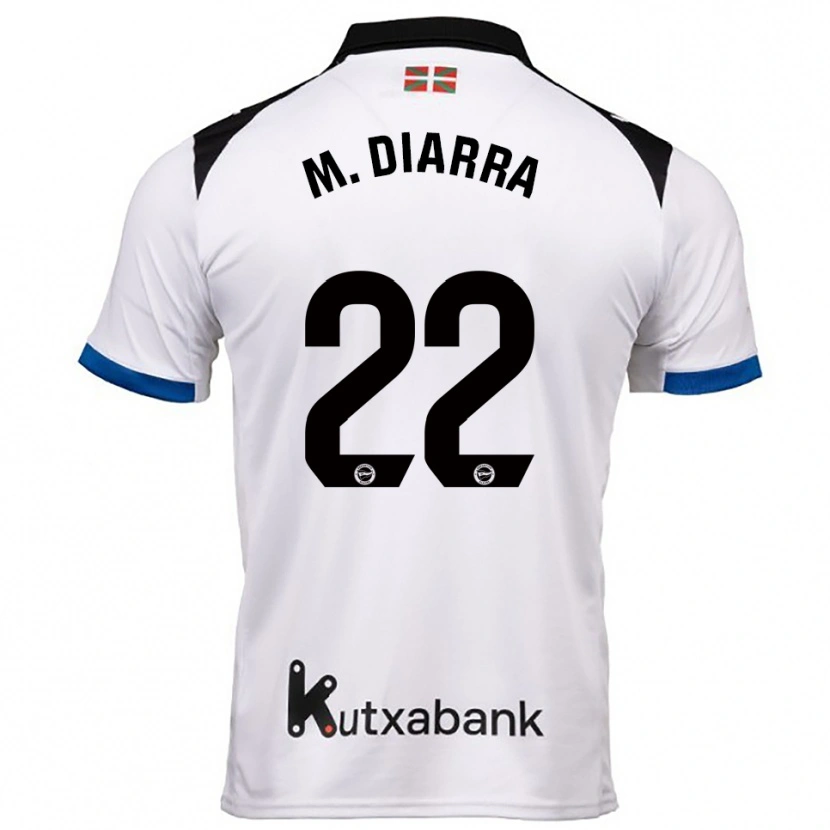 Danxen Hombre Camiseta Moussa Diarra #22 Blanco Azul 2ª Equipación 2025/26 La Camisa