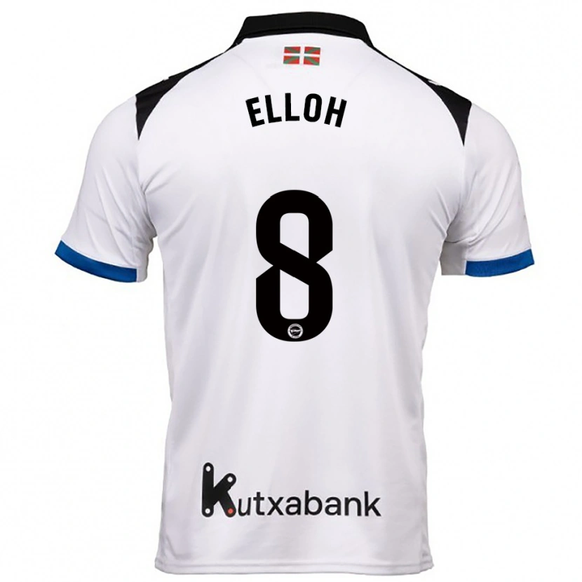 Danxen Hombre Camiseta Rebecca Elloh #8 Blanco Azul 2ª Equipación 2025/26 La Camisa