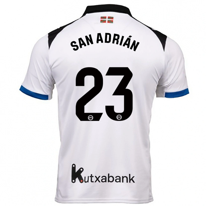 Danxen Hombre Camiseta Marta San Adrián #23 Blanco Azul 2ª Equipación 2025/26 La Camisa