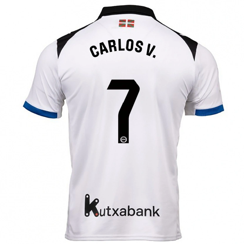 Danxen Hombre Camiseta Carlos Vicente #7 Blanco Azul 2ª Equipación 2025/26 La Camisa