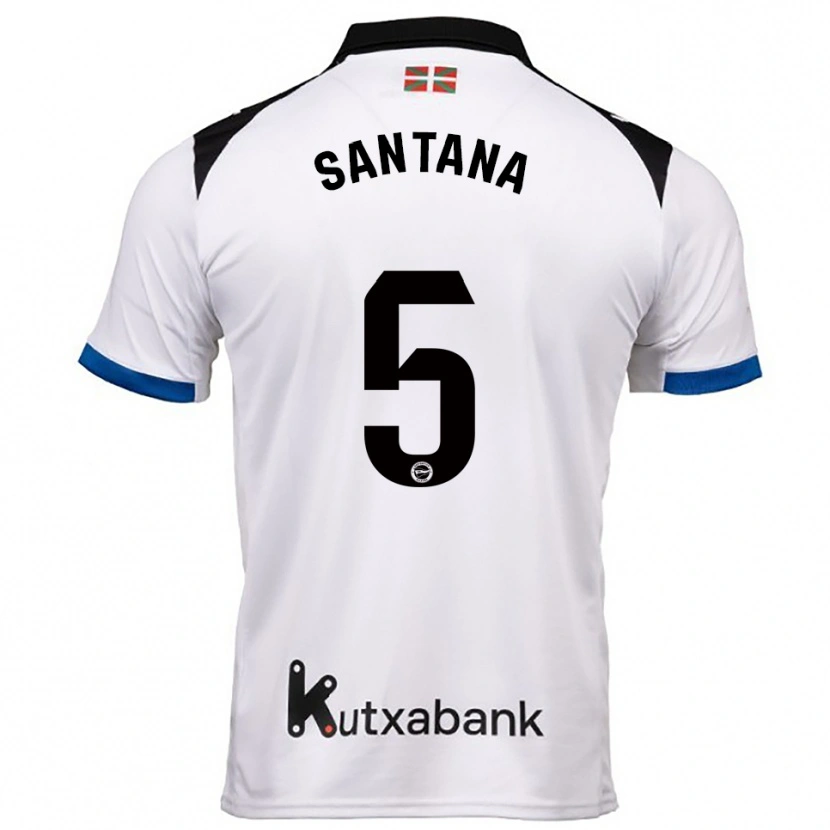 Danxen Hombre Camiseta Vanesa Santana #5 Blanco Azul 2ª Equipación 2025/26 La Camisa