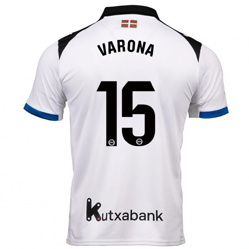 Danxen Hombre Camiseta Ander Varona #15 Blanco Azul 2ª Equipación 2025/26 La Camisa