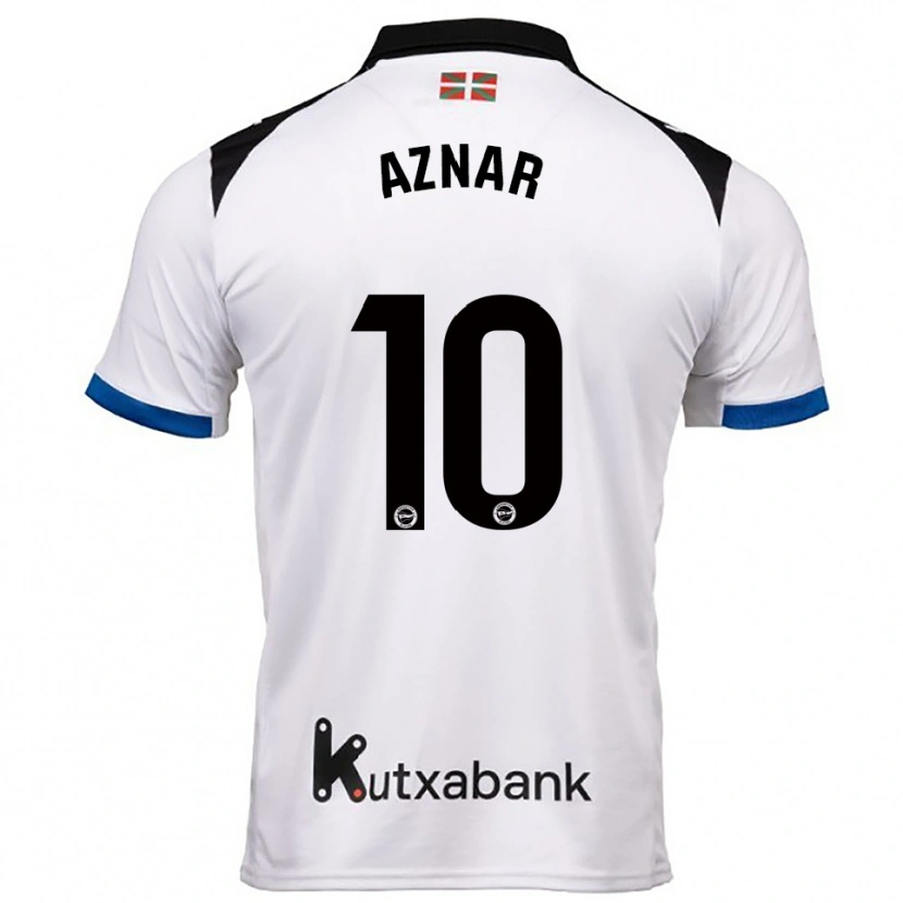 Danxen Hombre Camiseta Alba Aznar #10 Blanco Azul 2ª Equipación 2025/26 La Camisa