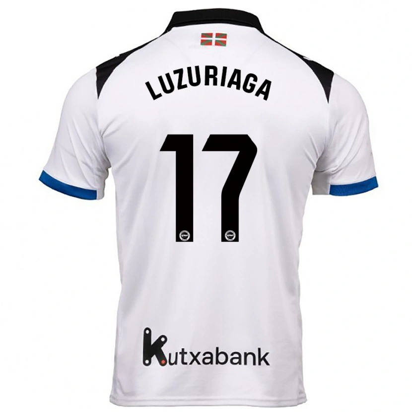 Danxen Hombre Camiseta Judith Luzuriaga #17 Blanco Azul 2ª Equipación 2025/26 La Camisa