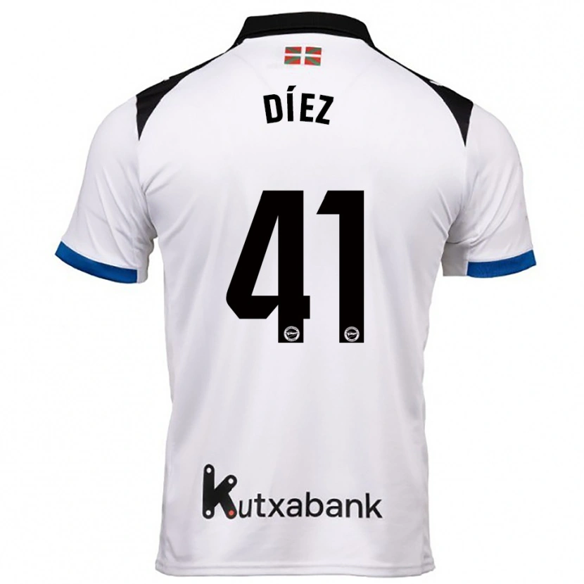 Danxen Hombre Camiseta Victor Díez #41 Blanco Azul 2ª Equipación 2025/26 La Camisa