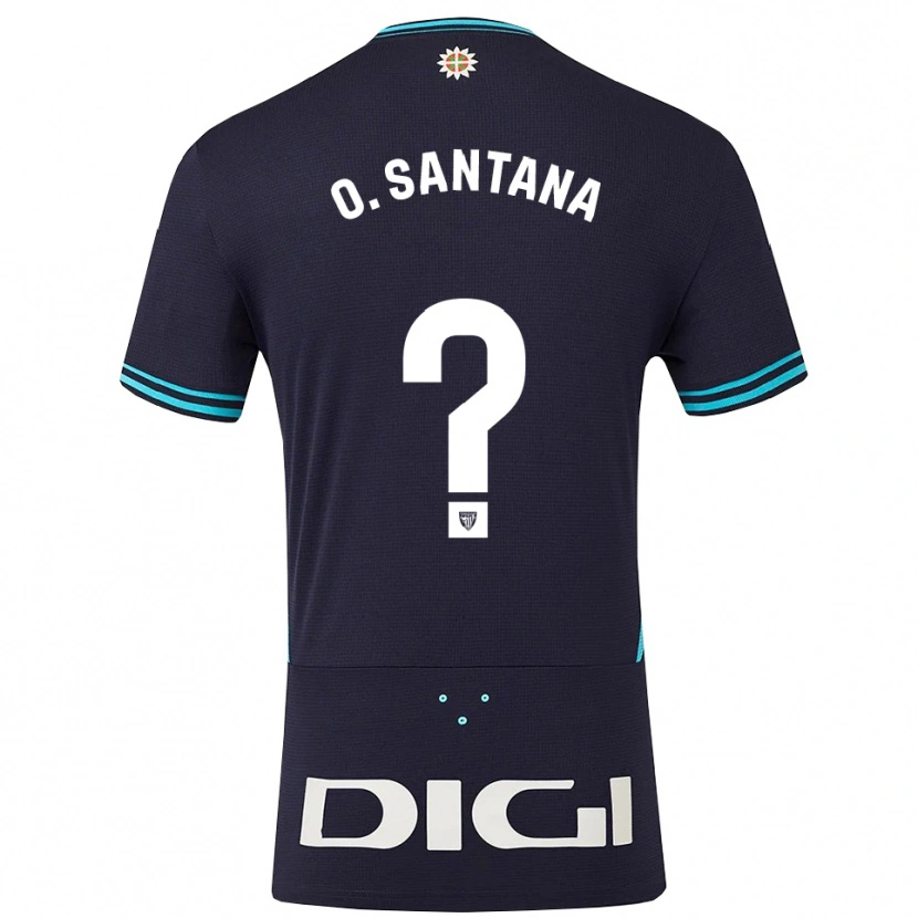 Danxen Hombre Camiseta Olatz Santana Amado #0 Azul Marino Celeste 2ª Equipación 2025/26 La Camisa