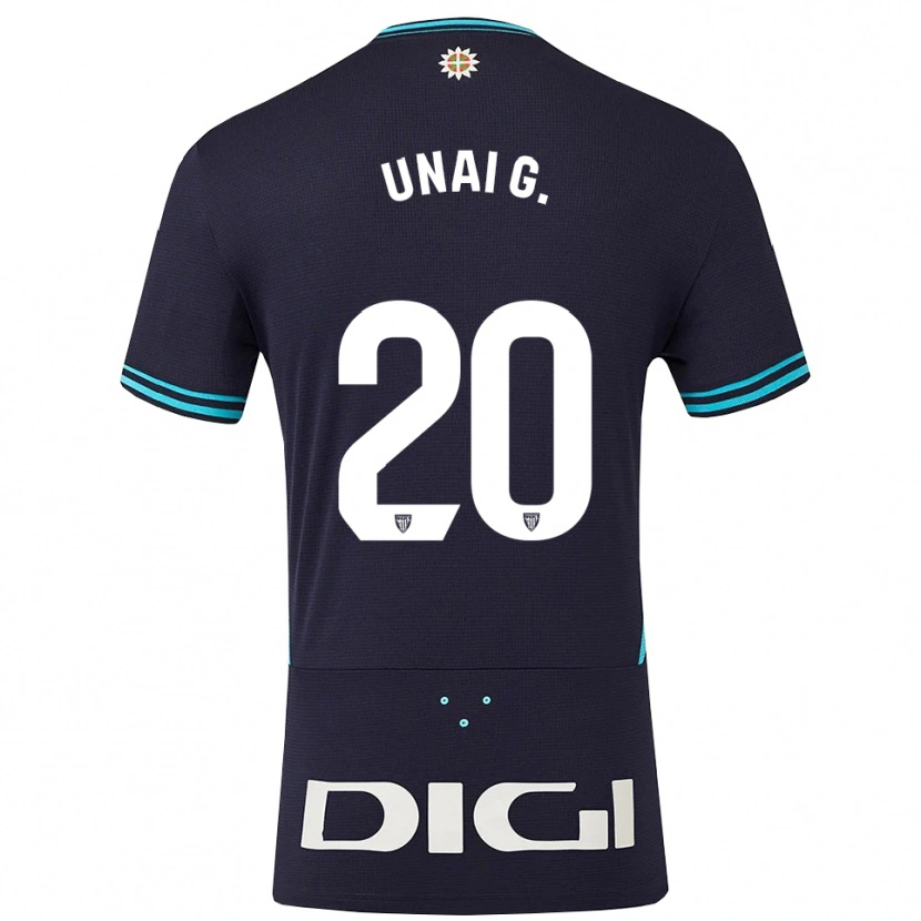 Danxen Hombre Camiseta Unai Gómez #20 Azul Marino Celeste 2ª Equipación 2025/26 La Camisa