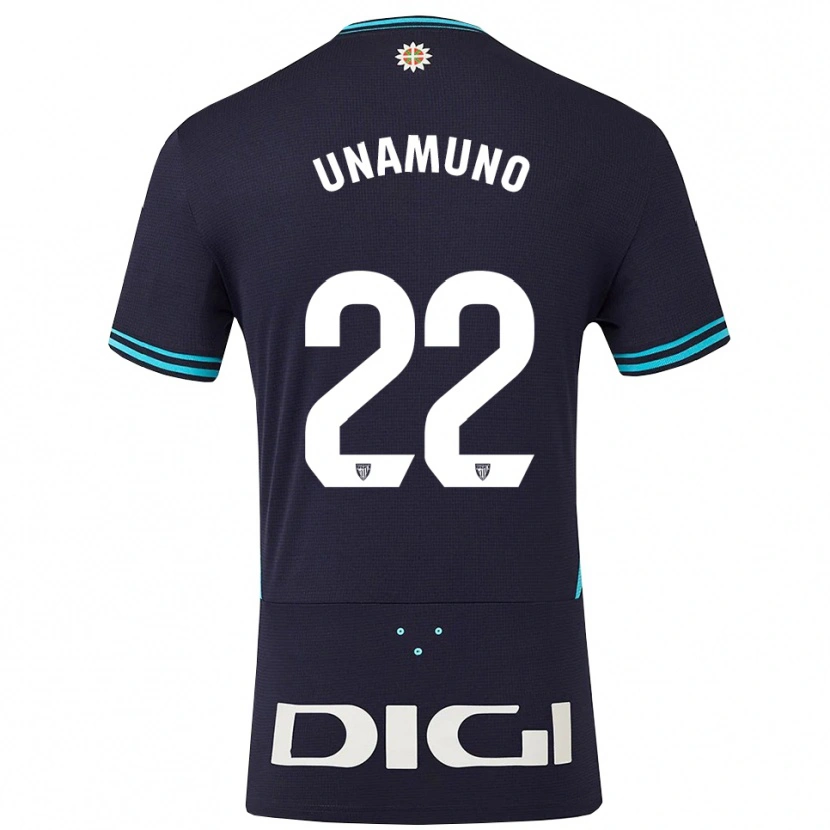 Danxen Hombre Camiseta Oier Unamuno #22 Azul Marino Celeste 2ª Equipación 2025/26 La Camisa