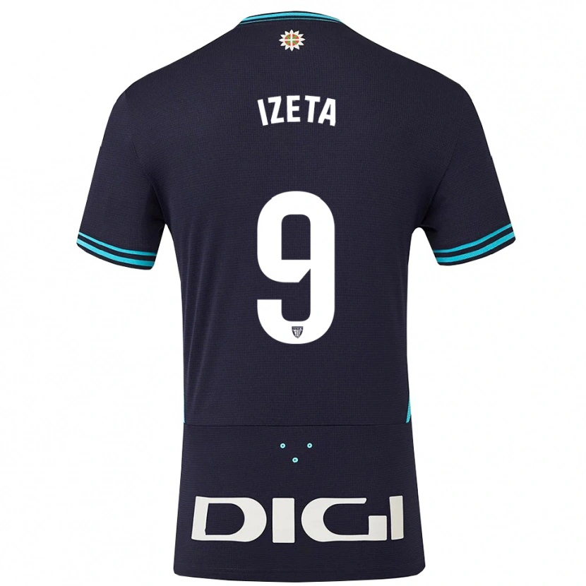 Danxen Hombre Camiseta Urko Izeta #9 Azul Marino Celeste 2ª Equipación 2025/26 La Camisa