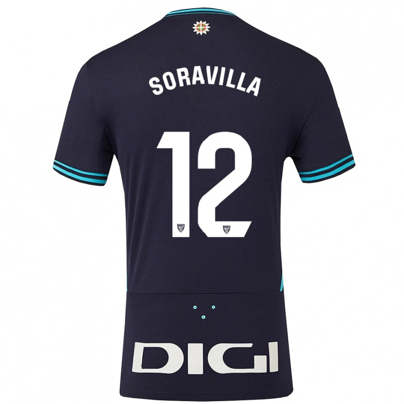 Danxen Hombre Camiseta Ander Soravilla #12 Azul Marino Celeste 2ª Equipación 2025/26 La Camisa