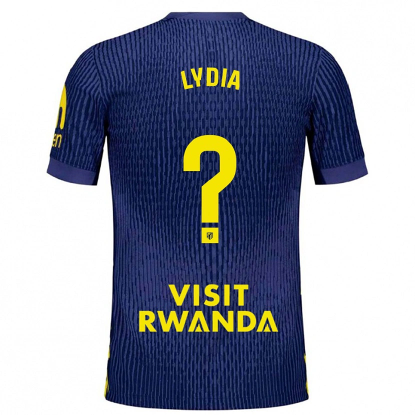 Danxen Hombre Camiseta Lydia Rodríguez #0 Azul Marino Amarillo 2ª Equipación 2025/26 La Camisa