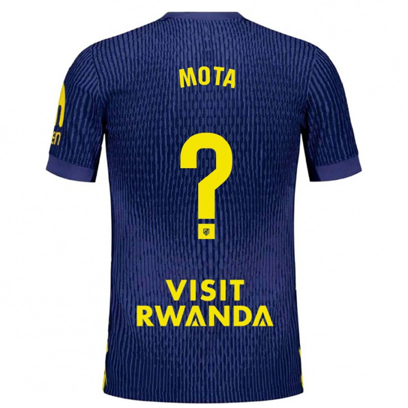Danxen Hombre Camiseta Koke Mota #0 Azul Marino Amarillo 2ª Equipación 2025/26 La Camisa