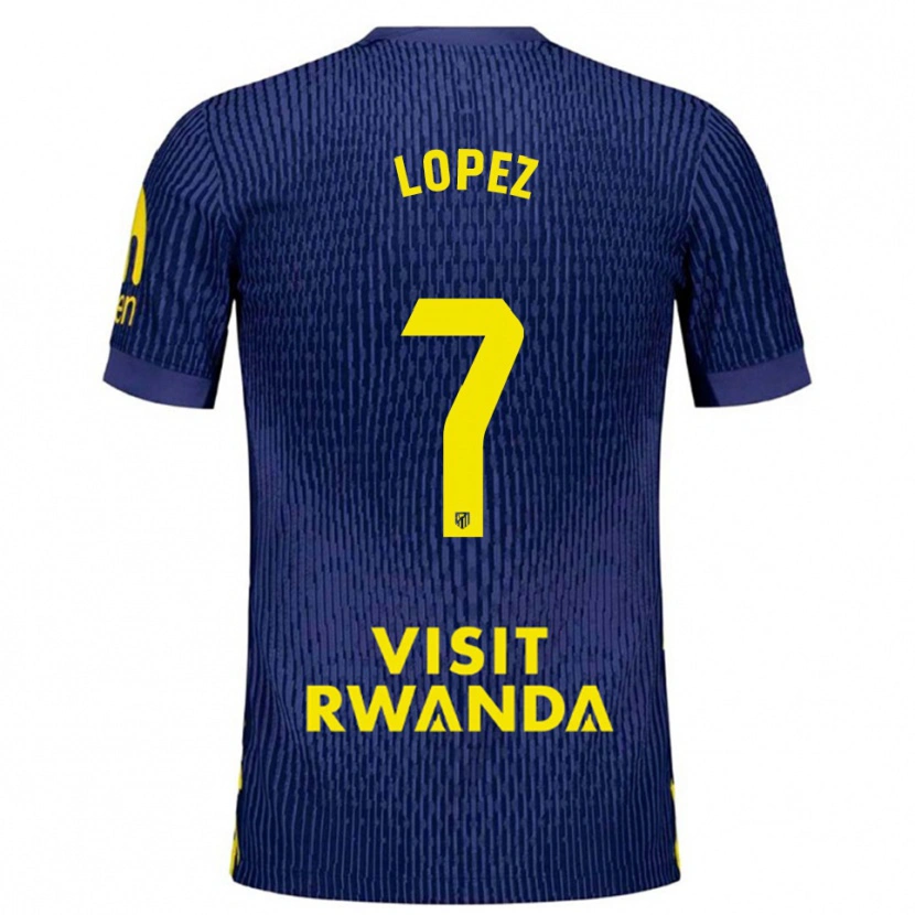 Danxen Hombre Camiseta Maitane Lopez #7 Azul Marino Amarillo 2ª Equipación 2025/26 La Camisa