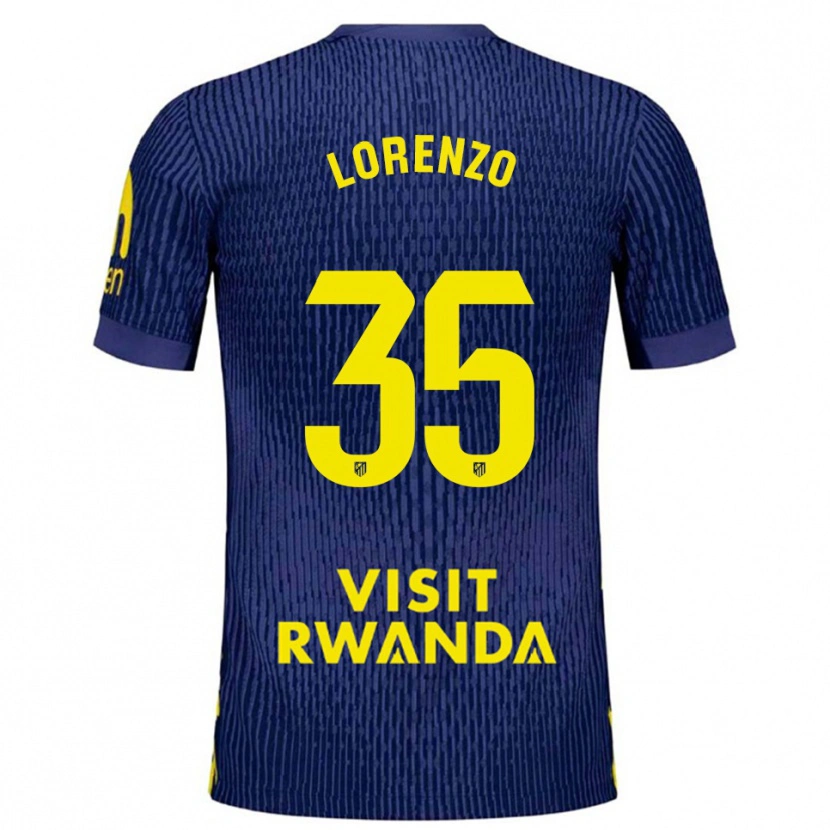 Danxen Hombre Camiseta Diego Lorenzo #35 Azul Marino Amarillo 2ª Equipación 2025/26 La Camisa