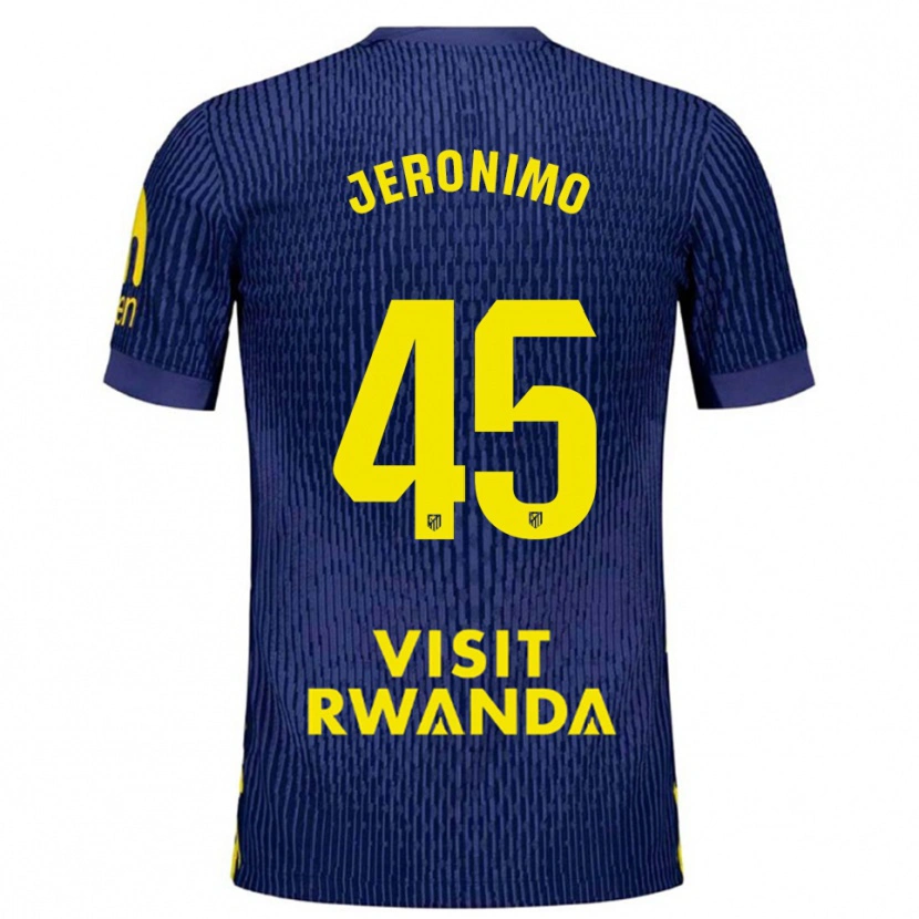 Danxen Hombre Camiseta Isaiah Jeronimo #45 Azul Marino Amarillo 2ª Equipación 2025/26 La Camisa