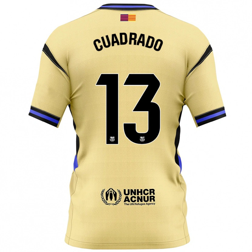 Danxen Hombre Camiseta Adrián Cuadrado #13 Amarillo Negro 2ª Equipación 2025/26 La Camisa