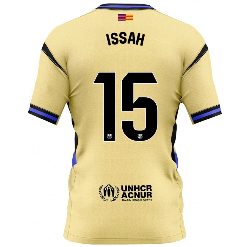 Danxen Hombre Camiseta Aziz Issah #15 Amarillo Negro 2ª Equipación 2025/26 La Camisa