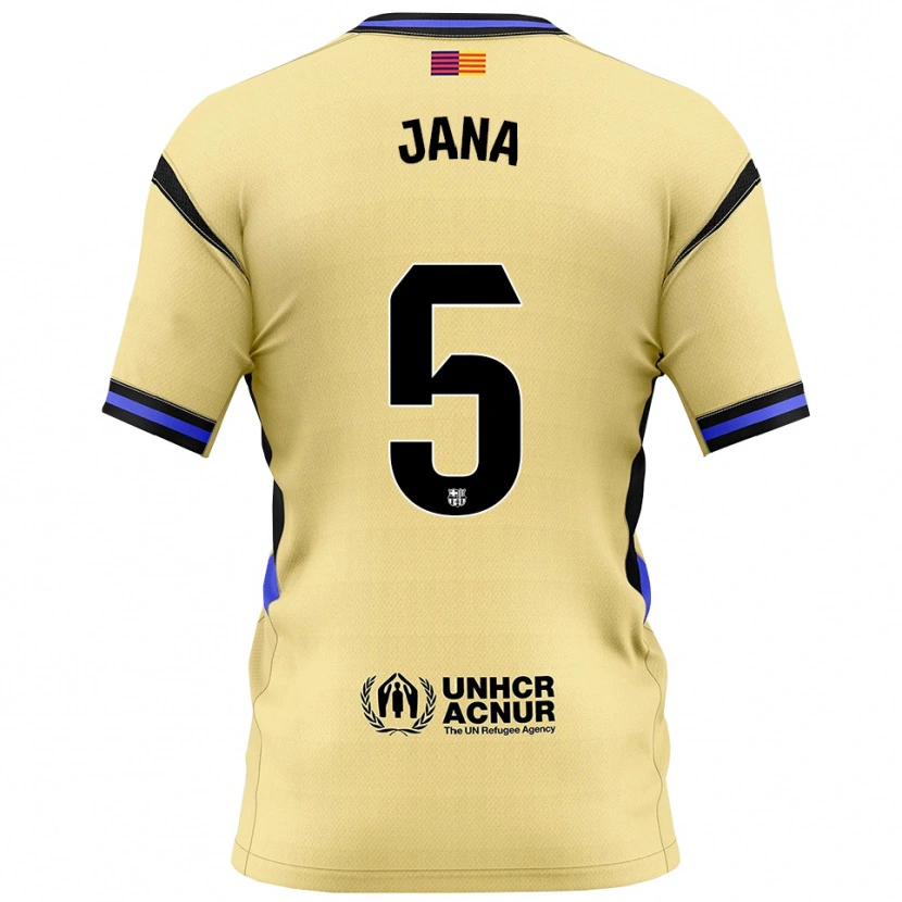 Danxen Hombre Camiseta Jana Fernández #5 Amarillo Negro 2ª Equipación 2025/26 La Camisa