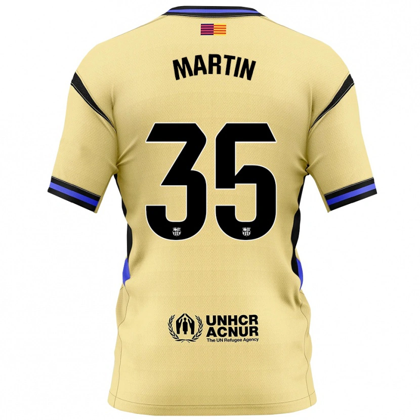 Danxen Hombre Camiseta Gerard Martín #35 Amarillo Negro 2ª Equipación 2025/26 La Camisa