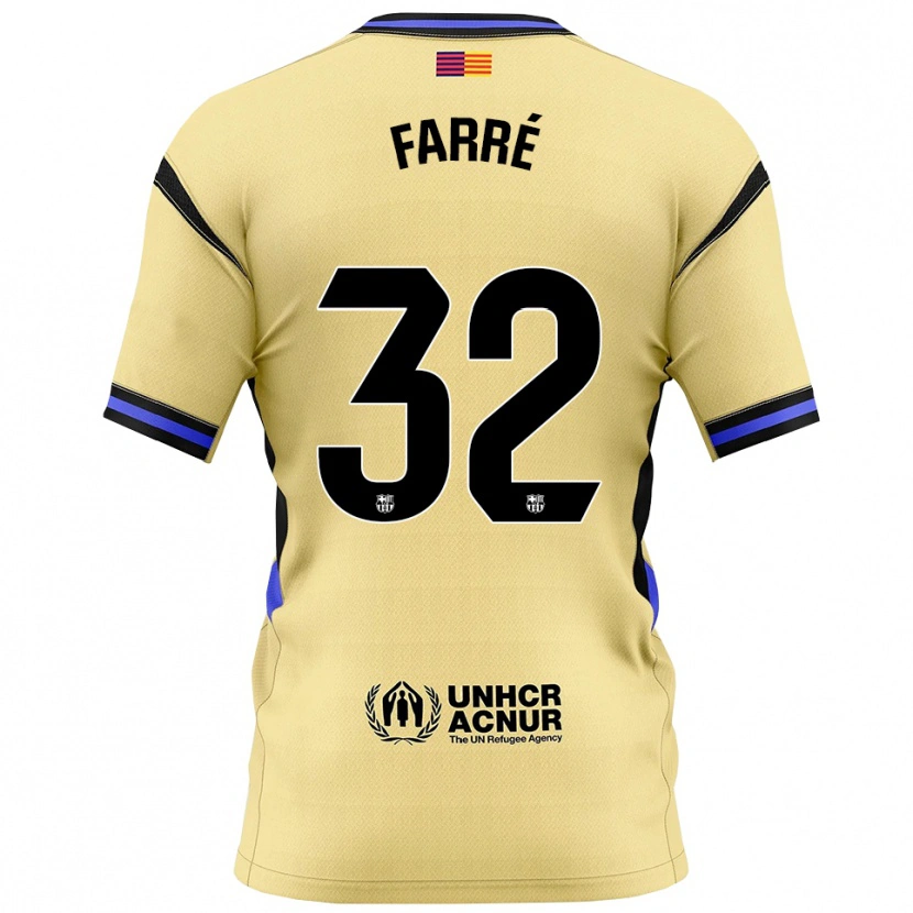 Danxen Hombre Camiseta Landry Farré #32 Amarillo Negro 2ª Equipación 2025/26 La Camisa