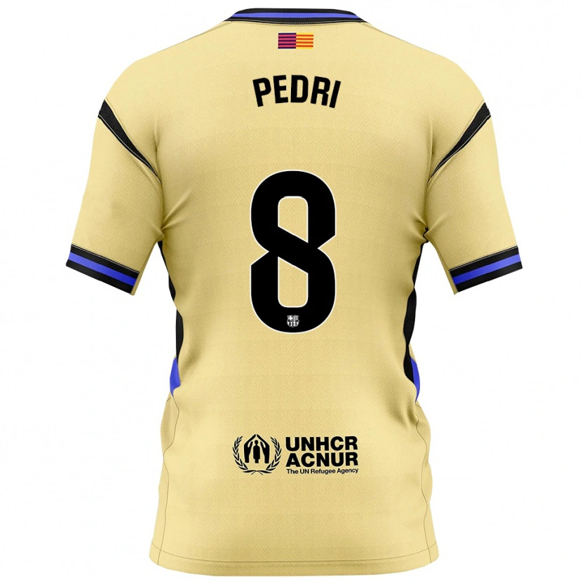 Danxen Hombre Camiseta Pedri #8 Amarillo Negro 2ª Equipación 2025/26 La Camisa