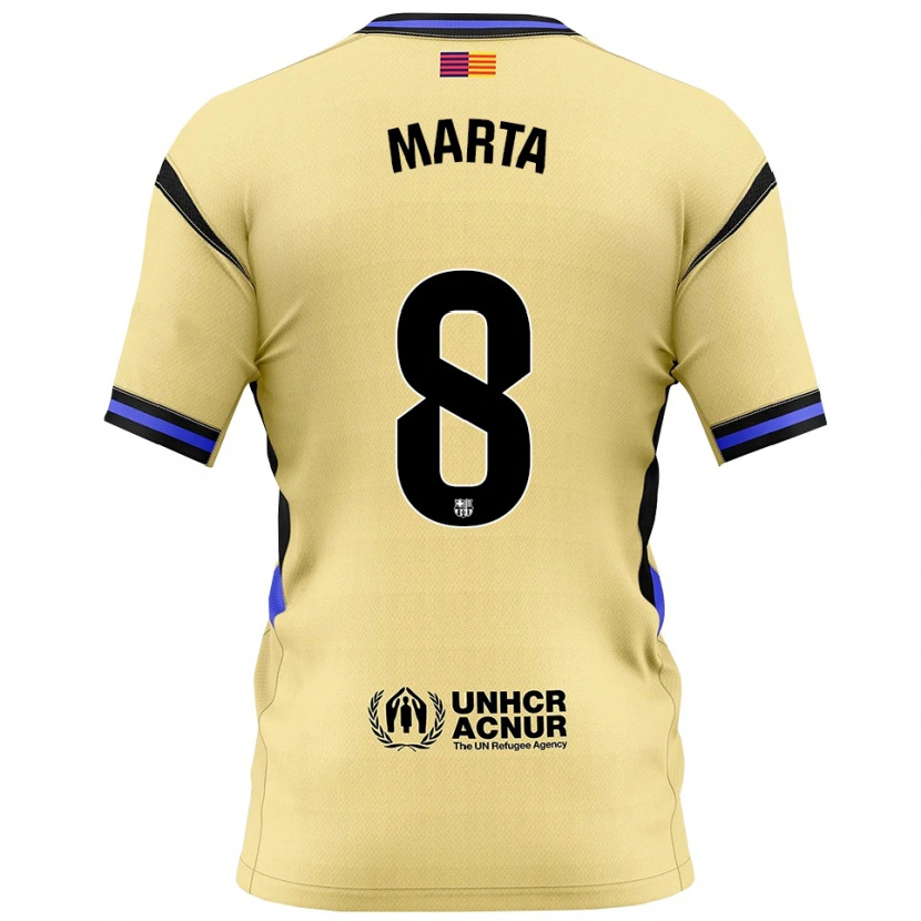 Danxen Hombre Camiseta Marta Torrejón #8 Amarillo Negro 2ª Equipación 2025/26 La Camisa