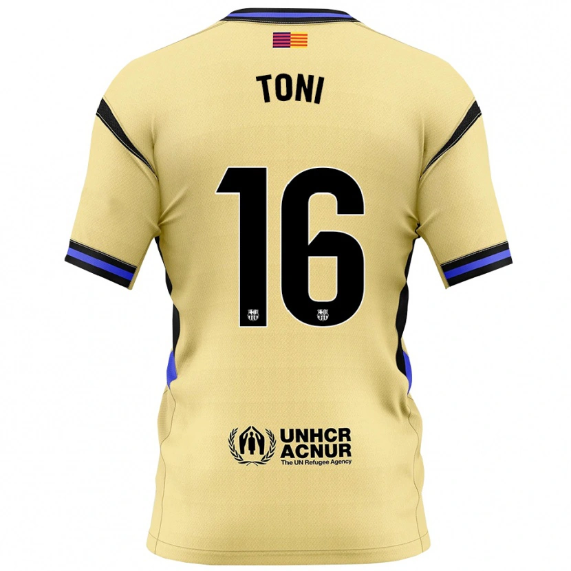 Danxen Hombre Camiseta Toni Fernández #16 Amarillo Negro 2ª Equipación 2025/26 La Camisa