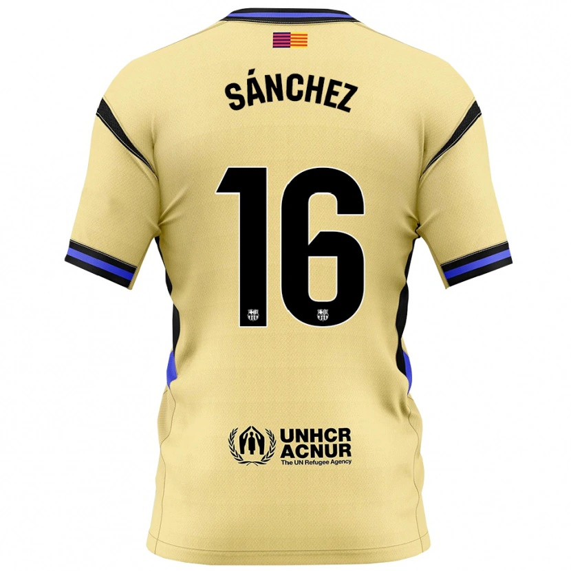 Danxen Hombre Camiseta Edu Sánchez #16 Amarillo Negro 2ª Equipación 2025/26 La Camisa
