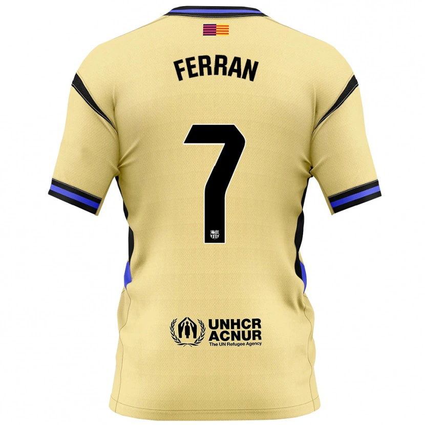 Danxen Hombre Camiseta Ferran Torres #7 Amarillo Negro 2ª Equipación 2025/26 La Camisa