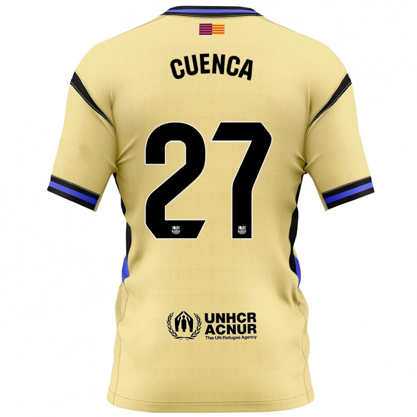 Danxen Hombre Camiseta Andrés Cuenca #27 Amarillo Negro 2ª Equipación 2025/26 La Camisa