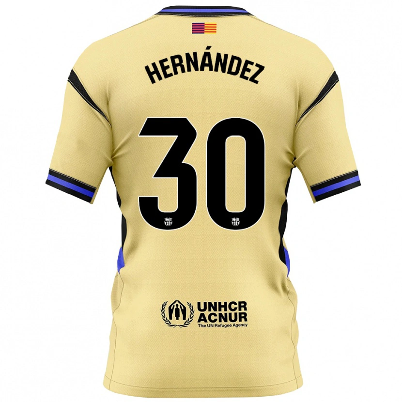 Danxen Hombre Camiseta Juan Hernández #30 Amarillo Negro 2ª Equipación 2025/26 La Camisa