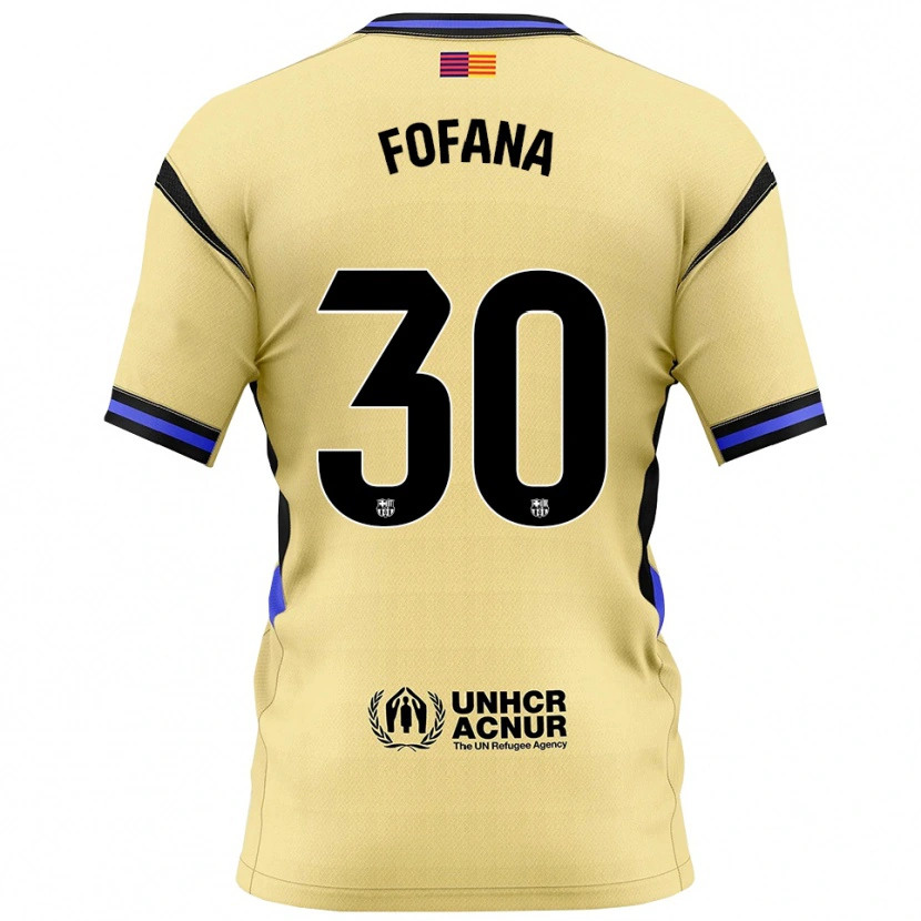 Danxen Hombre Camiseta Nuhu Fofana #30 Amarillo Negro 2ª Equipación 2025/26 La Camisa
