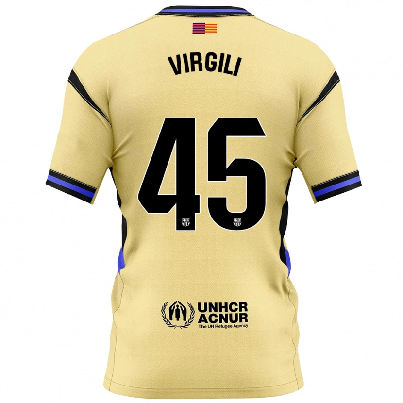 Danxen Hombre Camiseta Jan Virgili #45 Amarillo Negro 2ª Equipación 2025/26 La Camisa