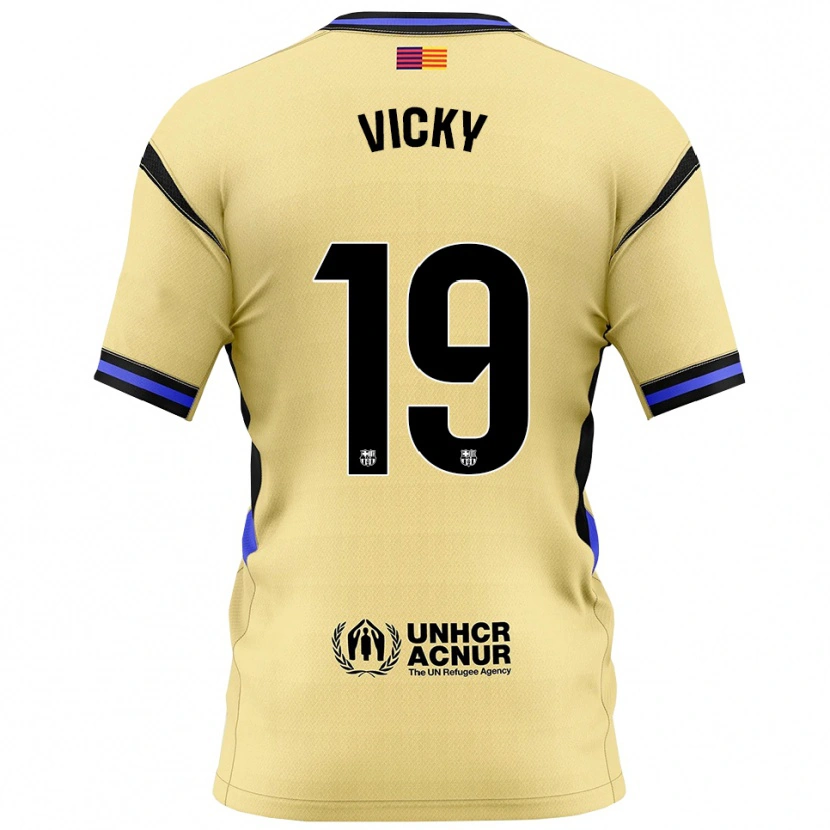 Danxen Hombre Camiseta Vicky López #19 Amarillo Negro 2ª Equipación 2025/26 La Camisa