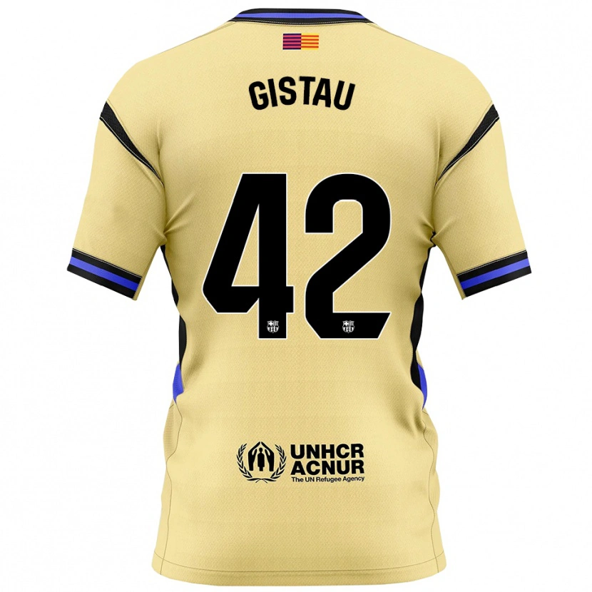 Danxen Hombre Camiseta Òscar Gistau #42 Amarillo Negro 2ª Equipación 2025/26 La Camisa
