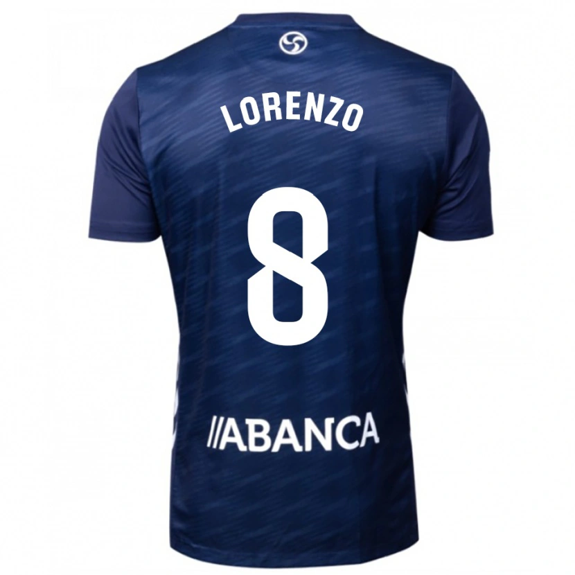 Danxen Hombre Camiseta Paula Lorenzo #8 Azul Marino Blanco 2ª Equipación 2025/26 La Camisa