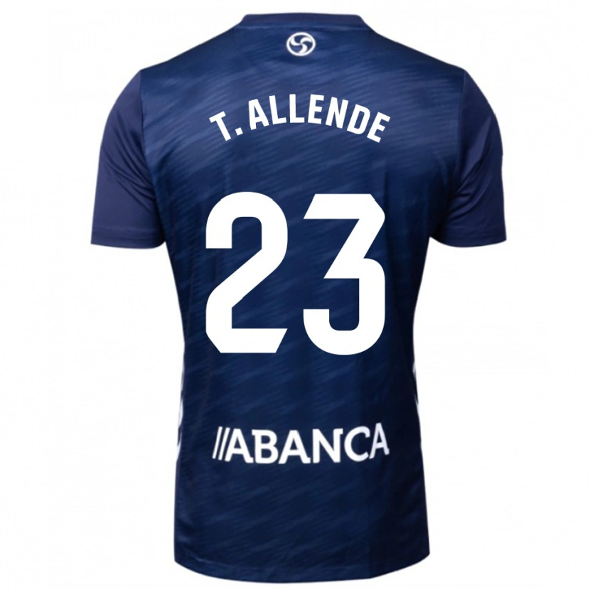 Danxen Hombre Camiseta Tadeo Allende #23 Azul Marino Blanco 2ª Equipación 2025/26 La Camisa