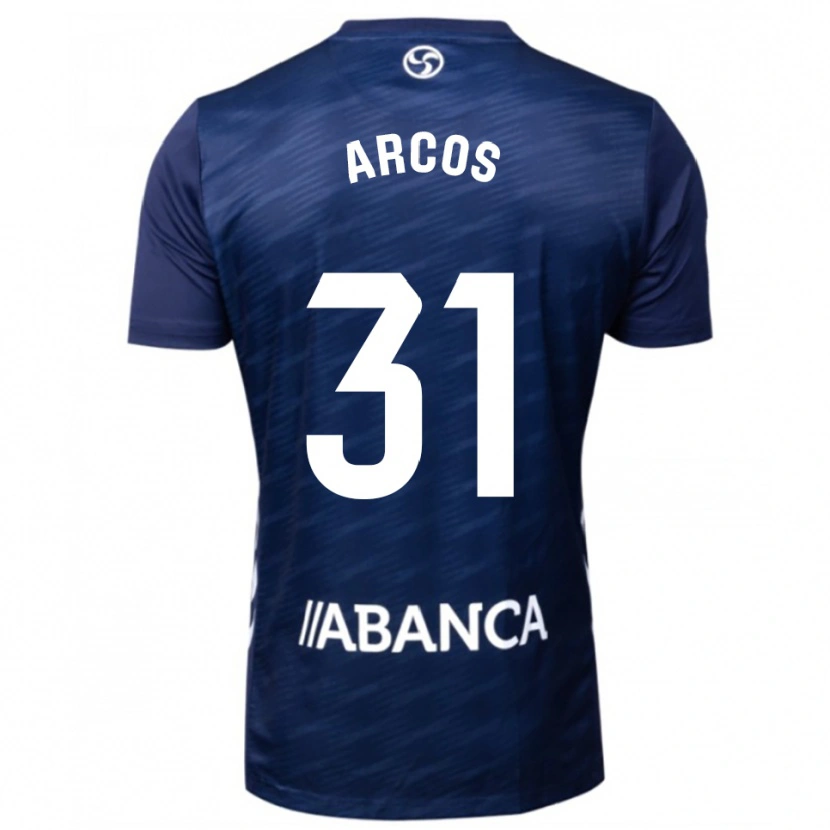 Danxen Hombre Camiseta Ángel Arcos #31 Azul Marino Blanco 2ª Equipación 2025/26 La Camisa