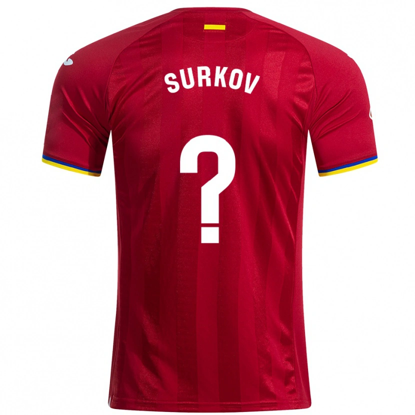 Danxen Hombre Camiseta Iván Surkov #0 Rojo Amarillo Azul 2ª Equipación 2025/26 La Camisa