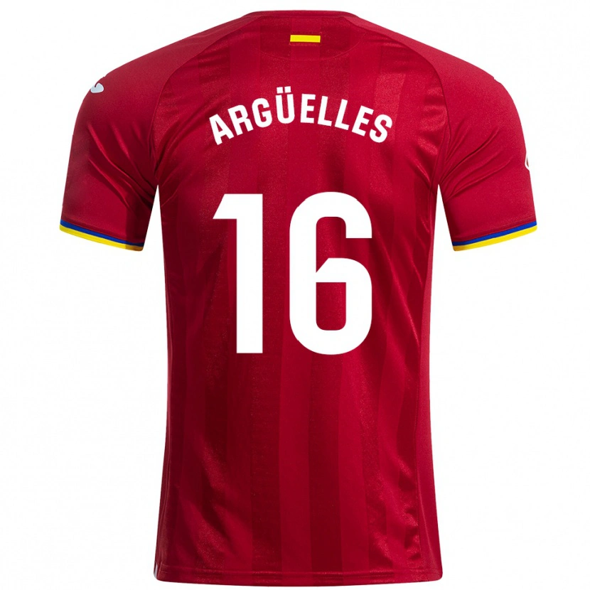 Danxen Hombre Camiseta David Argüelles #16 Rojo Amarillo Azul 2ª Equipación 2025/26 La Camisa