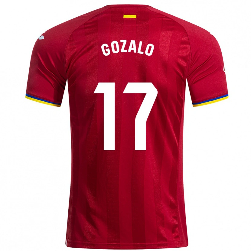 Danxen Hombre Camiseta Marcos Gozalo #17 Rojo Amarillo Azul 2ª Equipación 2025/26 La Camisa
