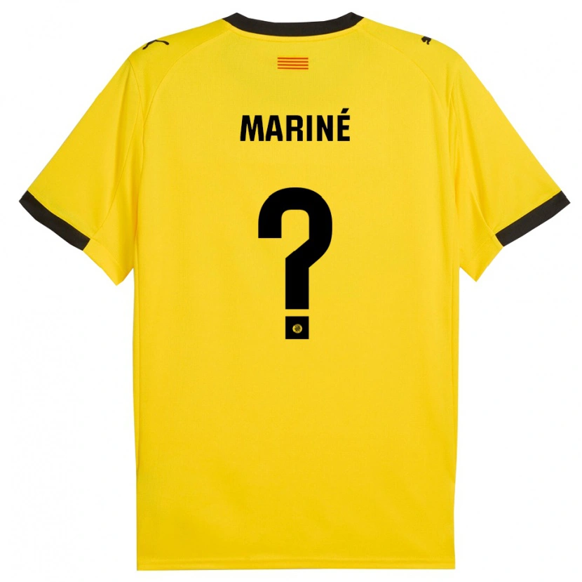 Danxen Hombre Camiseta Aleix Mariné #0 Amarillo Negro 2ª Equipación 2025/26 La Camisa