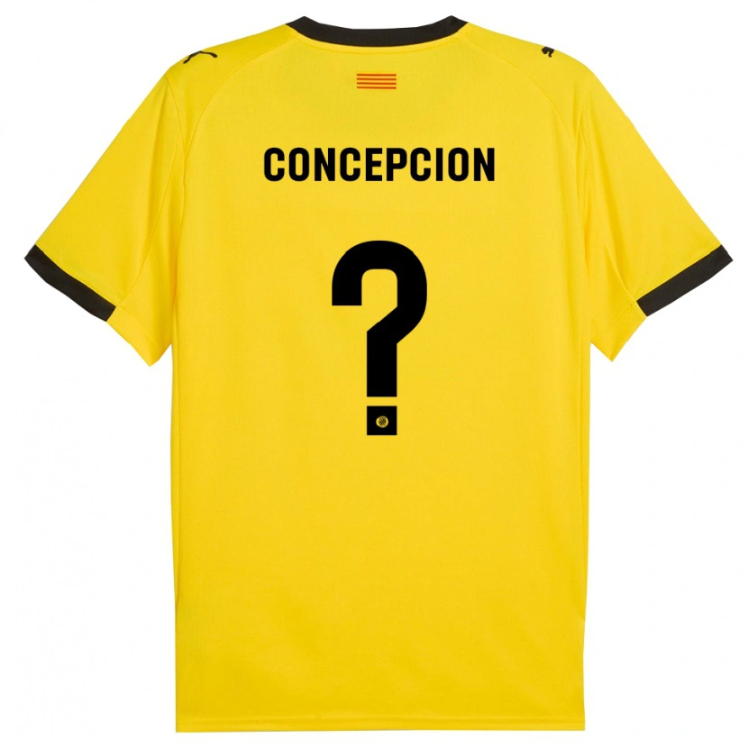 Danxen Hombre Camiseta Elian Concepción #0 Amarillo Negro 2ª Equipación 2025/26 La Camisa