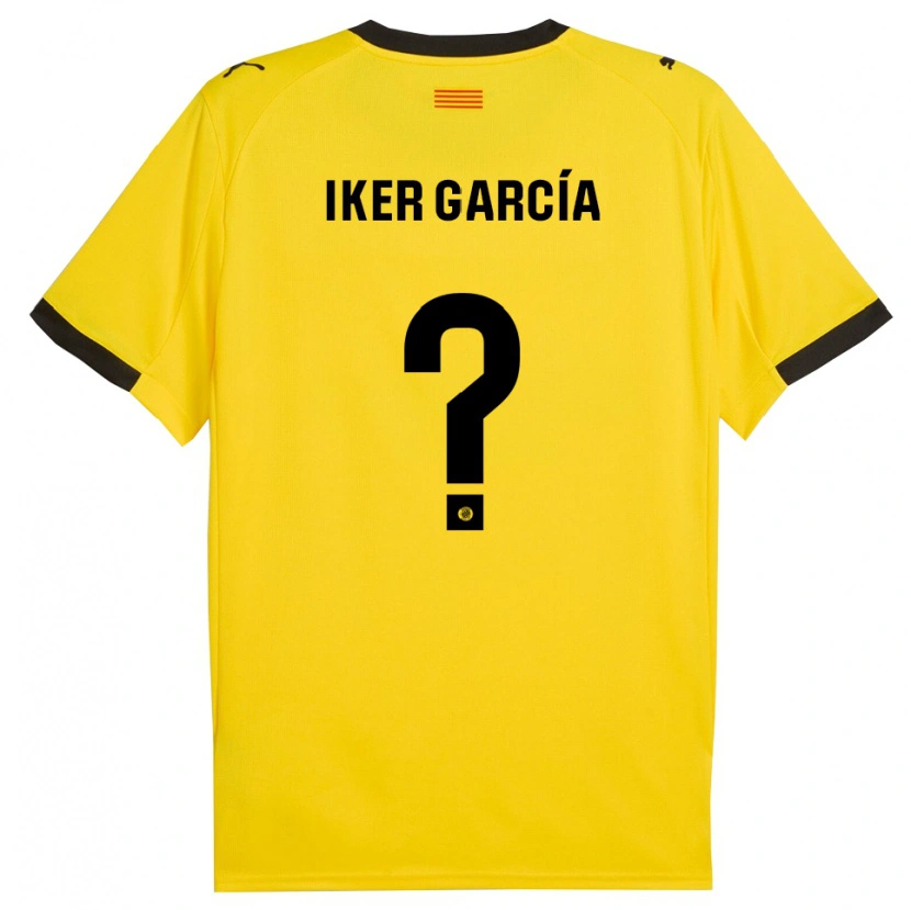 Danxen Hombre Camiseta Iker García #0 Amarillo Negro 2ª Equipación 2025/26 La Camisa