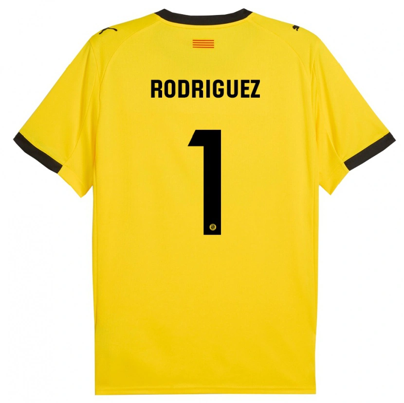 Danxen Hombre Camiseta Maria Rodríguez #1 Amarillo Negro 2ª Equipación 2025/26 La Camisa